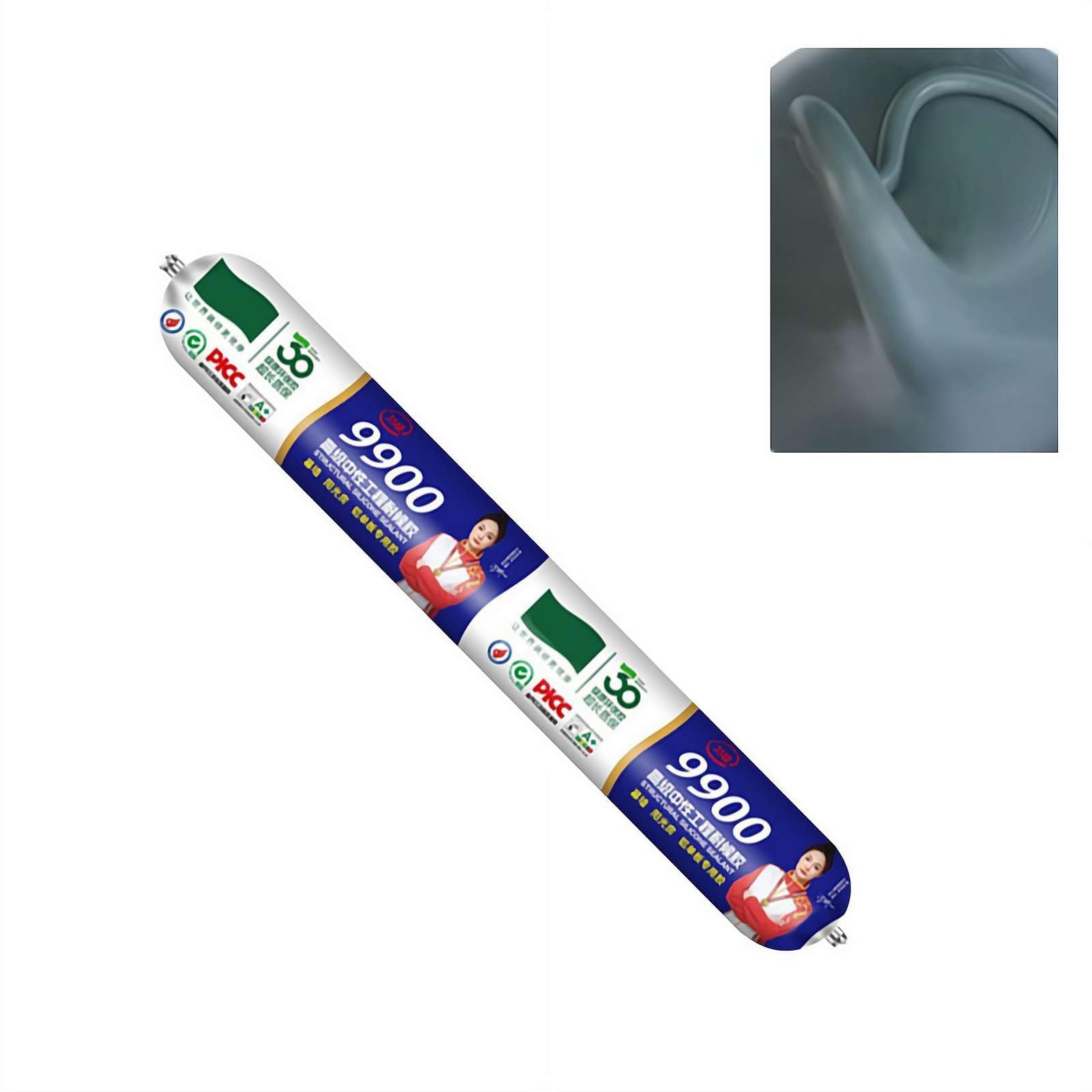 9900 Silicone Waterproof Sealant for Roof and Wall Crack Repair, Outdoor High Temp Resistant Exterior Caulk, Professional UV Proof Permanent Leak Solution for Gutters, RVs and Window Frames (Grey)