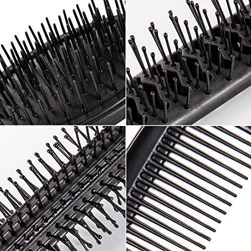 5Pcs Hair Comb Brush Set with Mirror Hairbrush Holder Professional Massage Combs Cosmetics Hair Styling Tools Sets for Women Ladies Adults Kids (Red) - Image 8