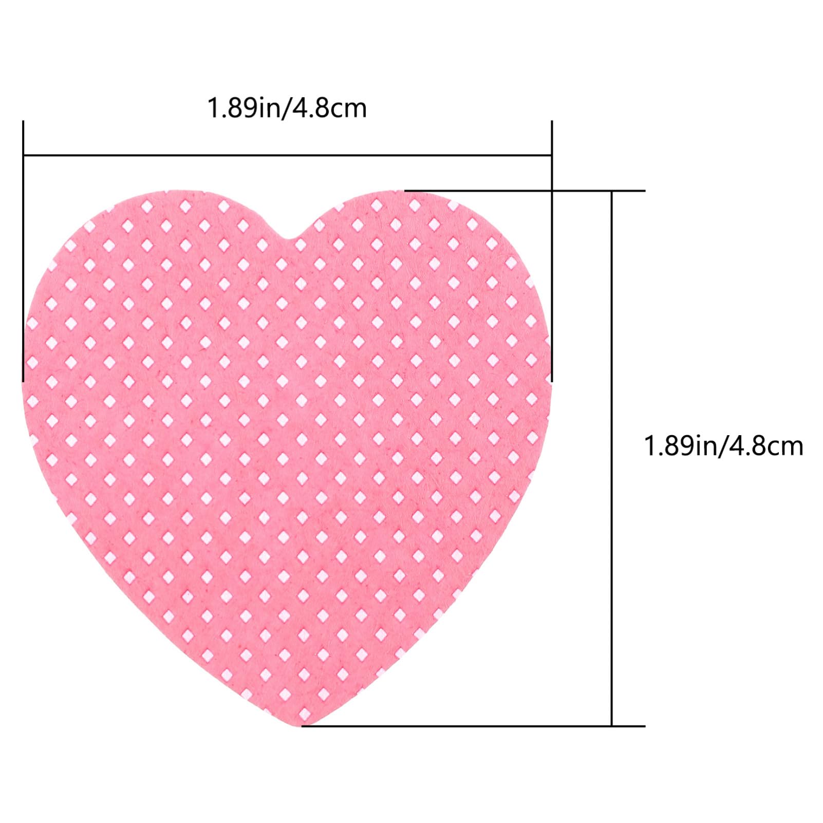 FOMIYES Nail Wipes Remover 200 Sheets Pink Heart Adhesive Pads Travel Nail Polish Remover for Fingernails