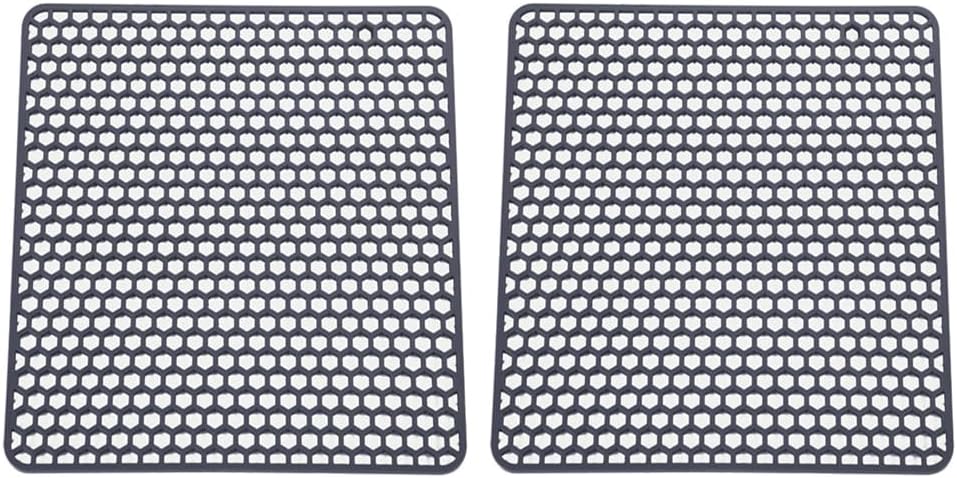 2pcs Silicone Sink Protector Grid Heat-Resistant Sink Liner Mat Anti-Slip Reusable for Bottom of Kitchen Farmhouse Table Mat Dining Protector Drying Kitchen Counter