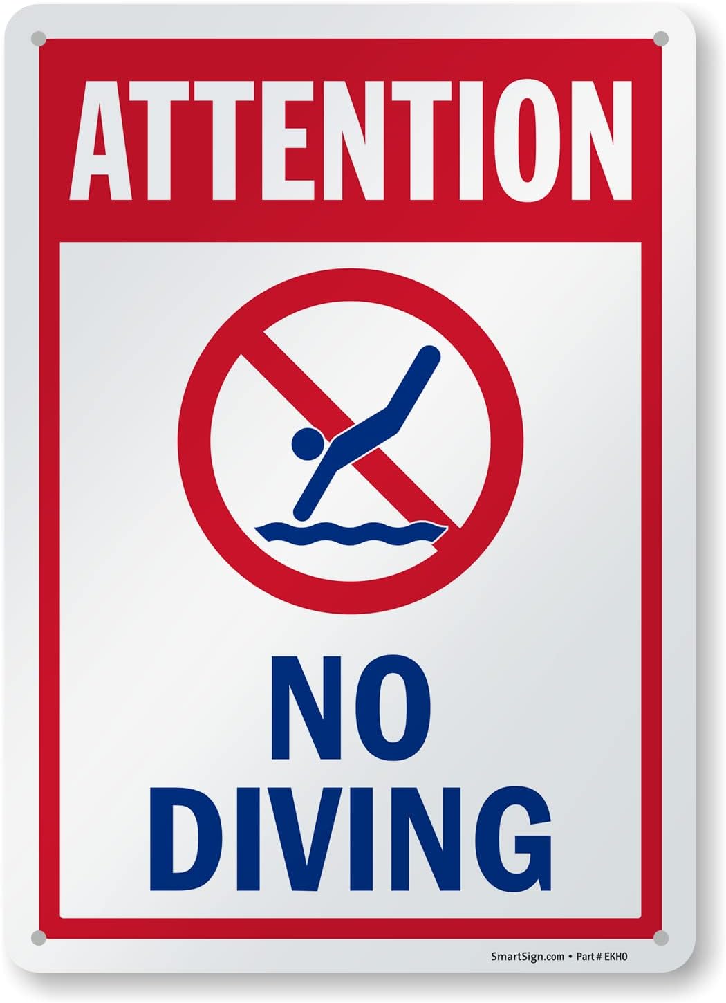 SmartSign“Attention - No Diving” Sign EKH0 1