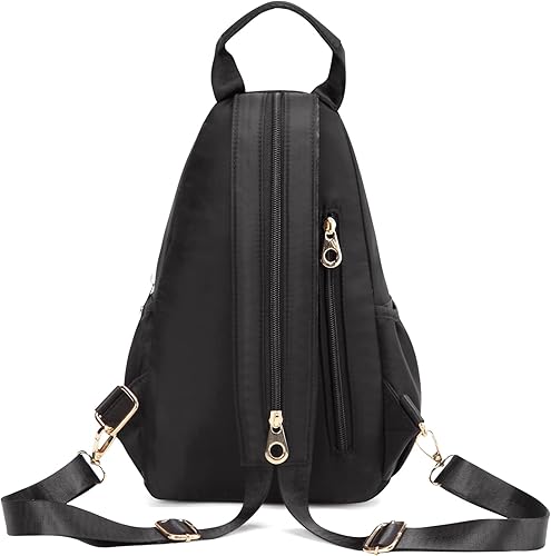 Miniatura 7 de EVANCARY Bolso bandolera pequeño para mujer, mochila bandolera para mujer, mochila cruzada de pecho para viajes, deportes, correr, senderismo, Negro