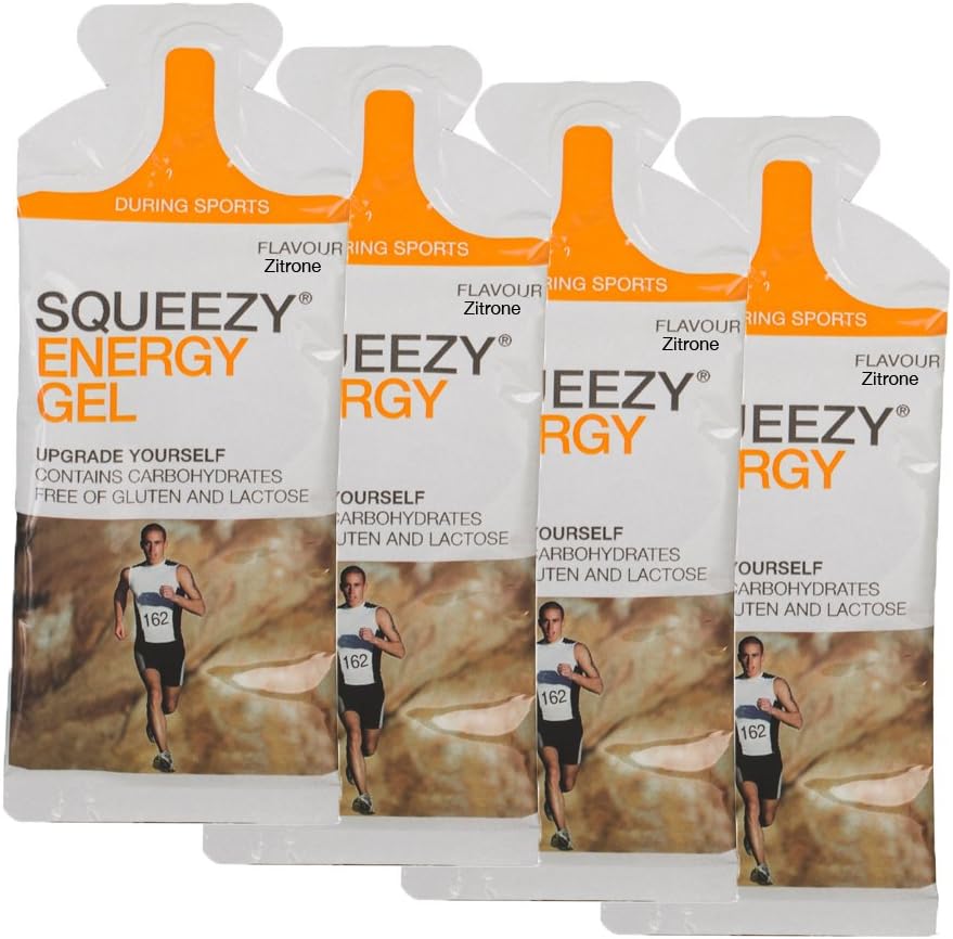 Squeezy Sports Nutrition Energy Gel box, 4 sachets, 33 g, lemon, 4 pack (1 x 122 g)