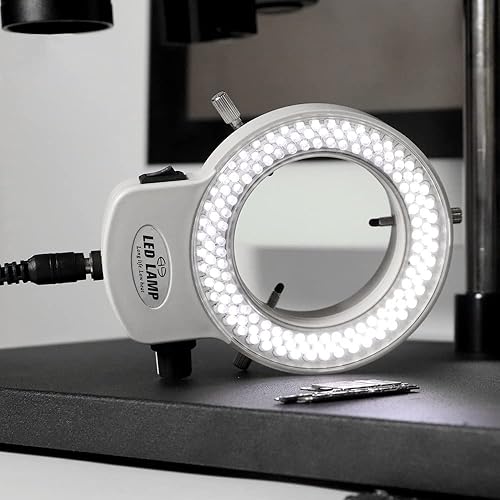 Vista 2 de Lab Microscope Accessories Adjustable Microscope Ring Light 56LED/144 LED Stereo Microscope Illuminator Lamp Digital Microscopio Camera Magnifier