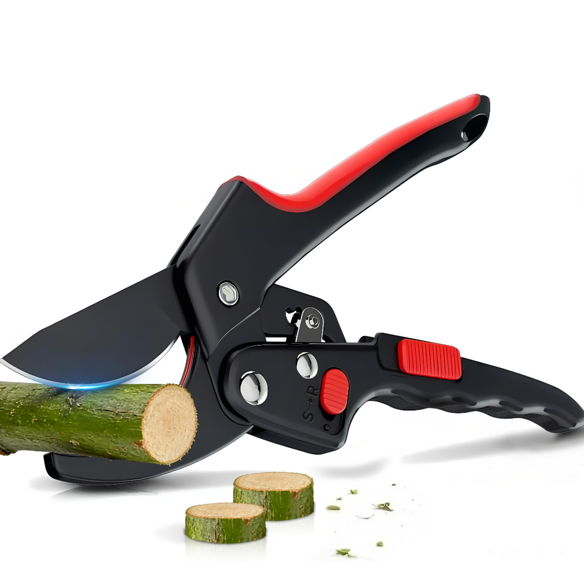 Ratchet Secateurs Heavy Duty Garden 3X Power Cutting Width 3/4 SK-5 Steel