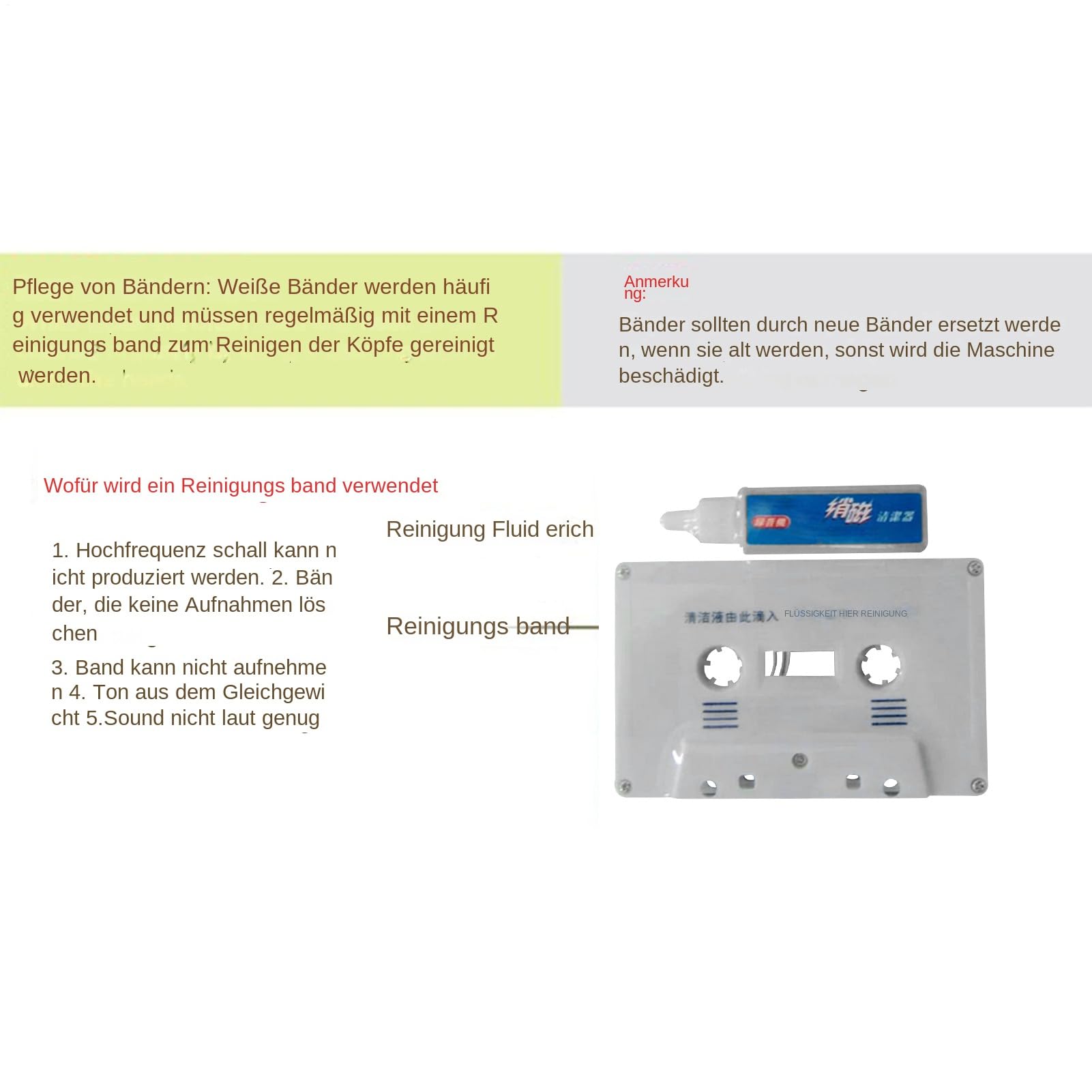 Limpiador de cabezales de cassette, desenmagnetizador de cabeza de audio, kit de eliminación de polvo | Líquidos de limpieza de casetes compactos, kit de mantenimiento de audio, grabadora Boombox Deck