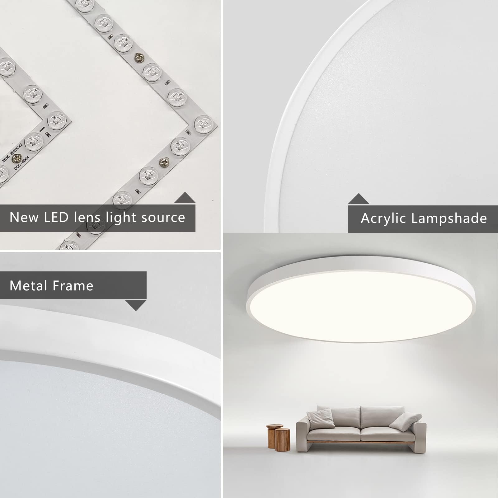 JDONG Led Deckenleuchte Dimmbar 72W Rund Flach Deckenlampe mit Fernbedienung 3000K-6000K Wohnzimmerlampe Modern ultradünn Leuchte für Wohnzimmer, Schlafzimmer Esszimmer Büro Ø58*5CM