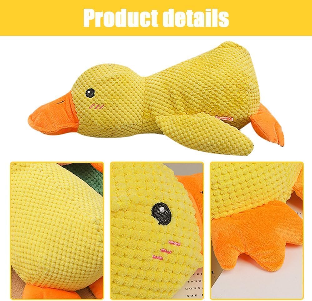 The Mellow Dog – Lot de 3 jouets à mâcher pour chiens d'intérieur – Canard calmant – Jouet en peluche durable jaune – Jouet à mâcher pour chiens d'intérieur