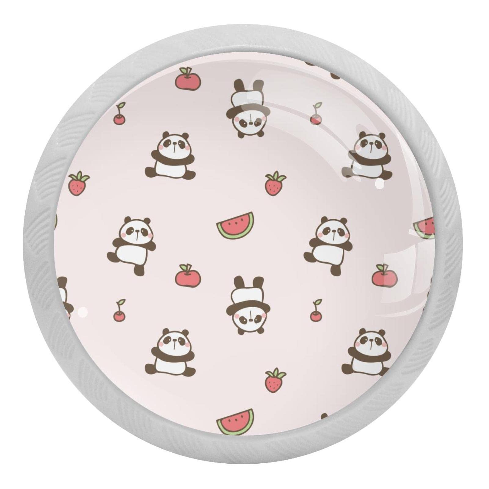Poignées de tiroirs de commode panda et boutons de porte de placard fluorescents pour enfant