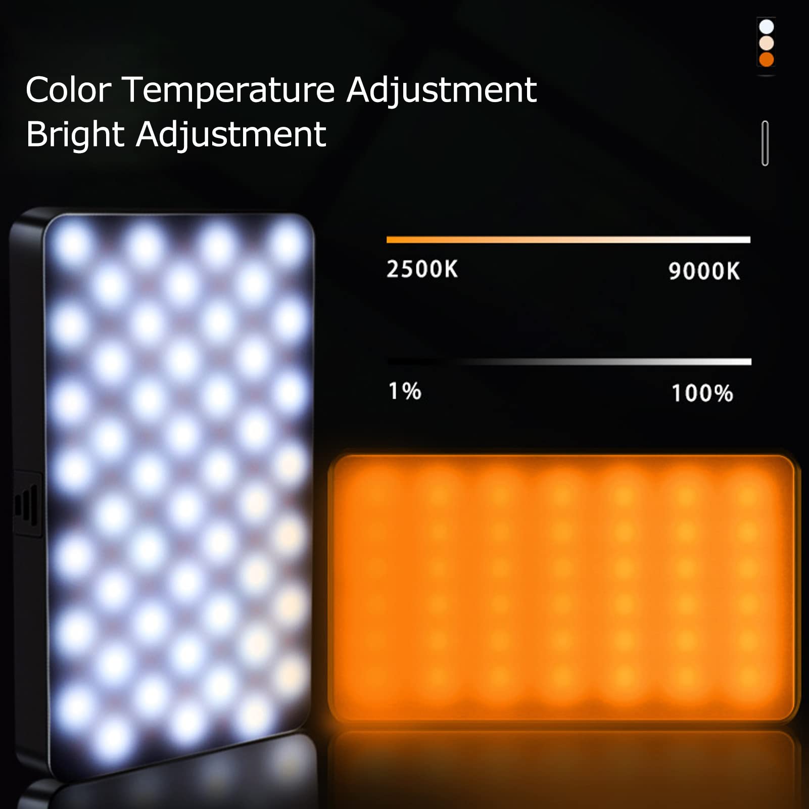 Luce Video a LED RGB Sulla Fotocamera, Luce Mini Fotocamera 3100mAh Lampada da Pannello Dimmerabile Ricaricabile da 2500K a 9000K, Luce di Riempimento per Fotografia a LED per Illuminazione Video per