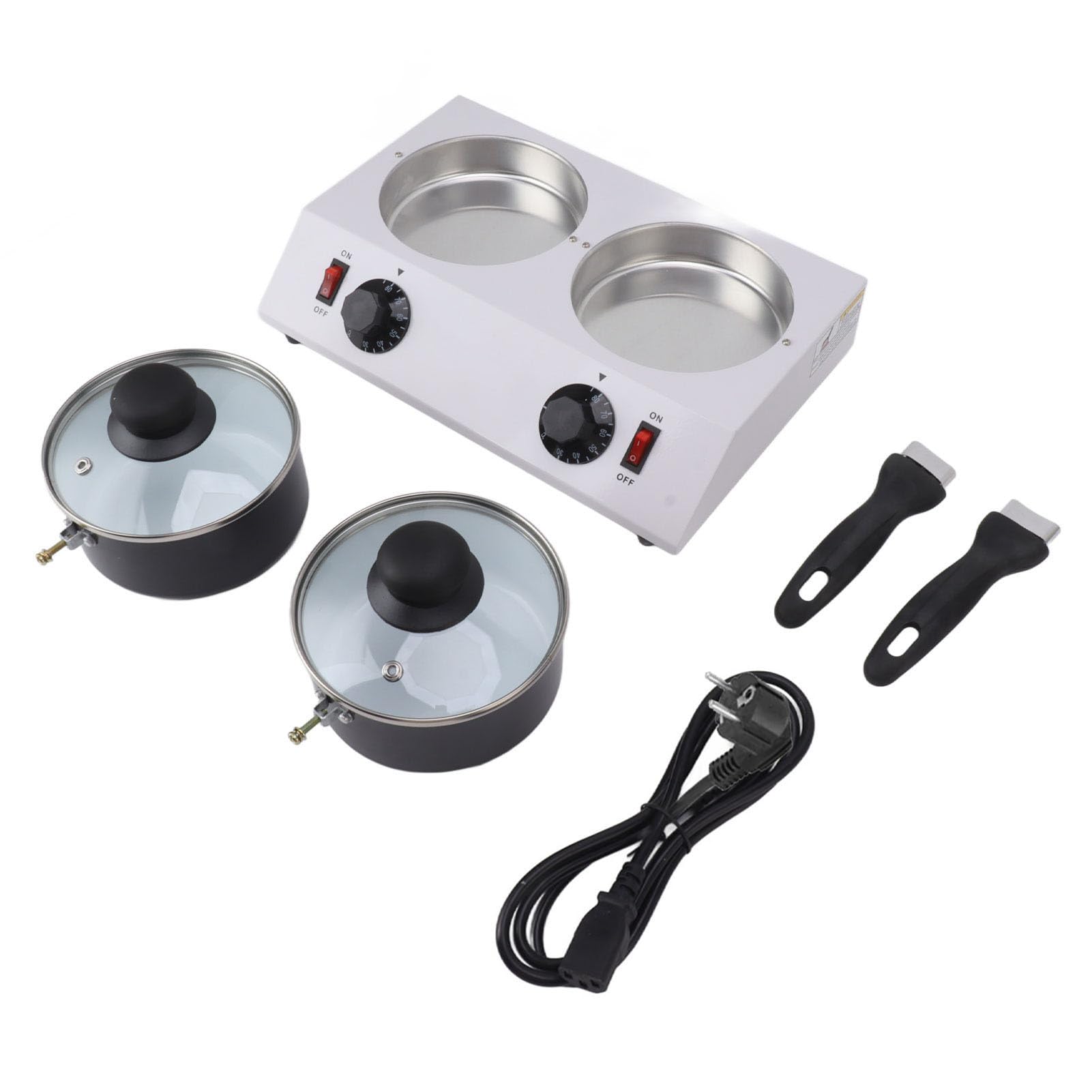 Wakects Macchina elettrica per fusione di cioccolato fusione in alluminio alimentare fusore cioccolato 2 serbatoi Elettrico Tempering Pot (EUspina 220 V)
