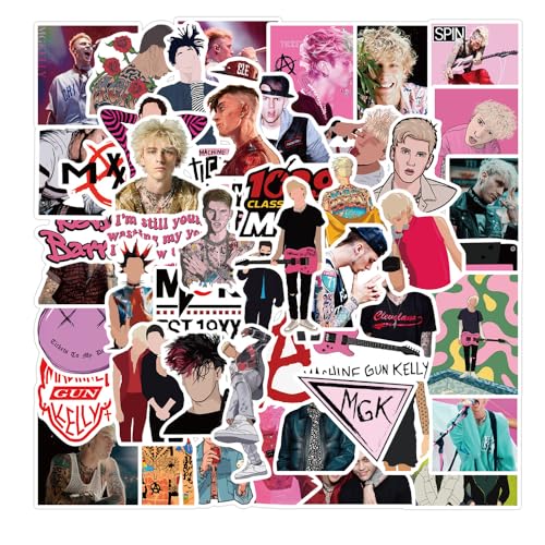 50pcs Machine Gun Kelly Pack 1 Rapper Stickers Vinly Decal Suitcases Documents Skateboard Cars Luggage Helmets ipads Boats Surfboards for Kids Teens