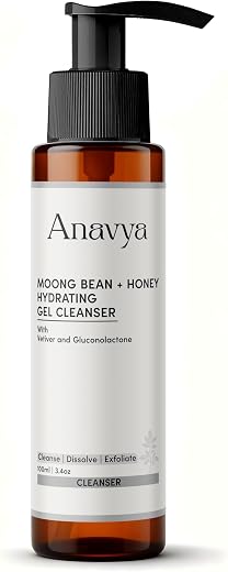 ANAVYA Moong Bean &amp; Honey Hydrating Gel Cleanser with Vetiver and PHA | Gentle Face Cleanser for all skin types | 100 ml