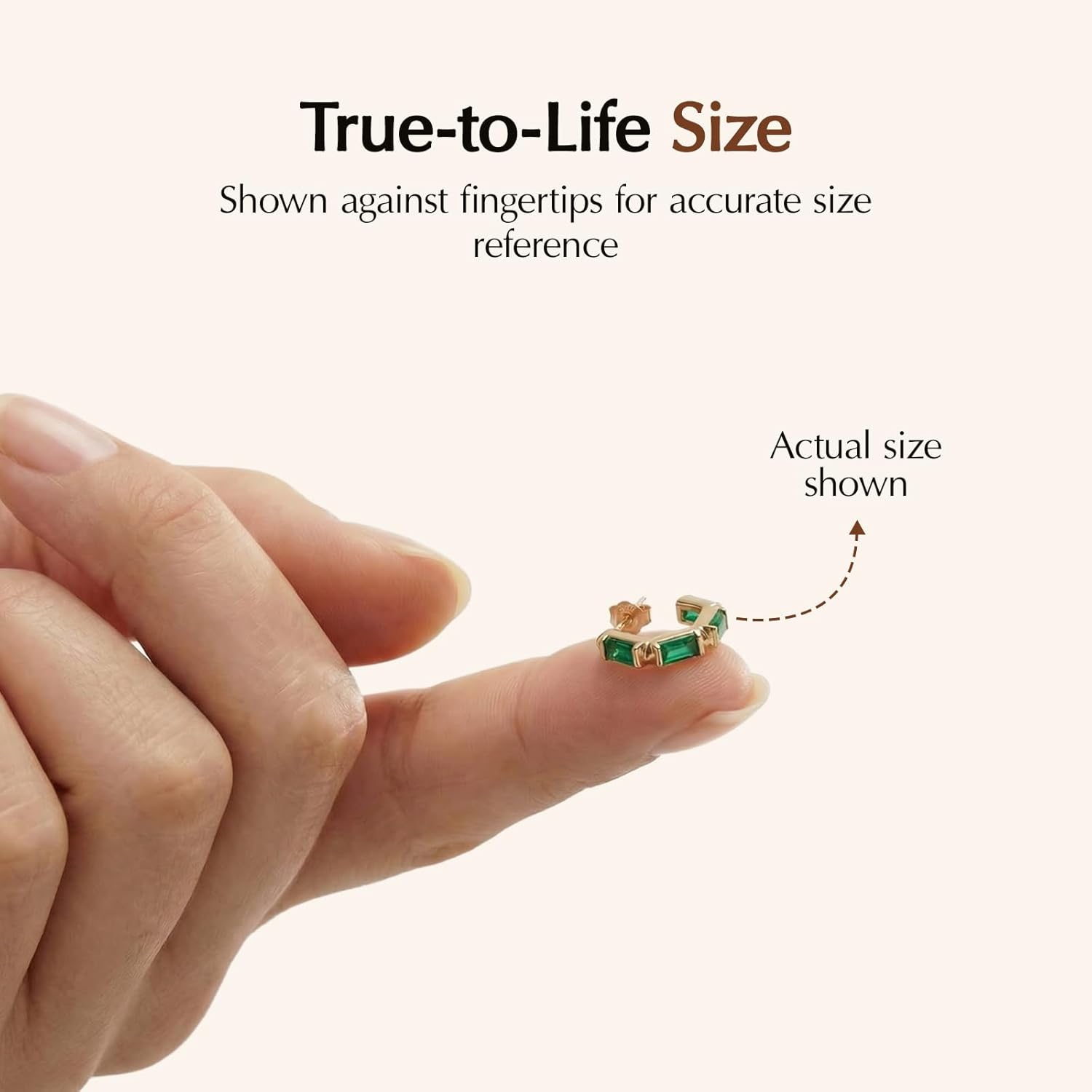 Ora Ana Claire Huggie Hoops | 18K Gold Vermeil or Rose Gold Vermeil, 925 Sterling Silver | Oprah’s Favorite Things | Hypoallergenic Cubic Zirconia Baguette Cut Accents | Lightweight Earrings for Women
