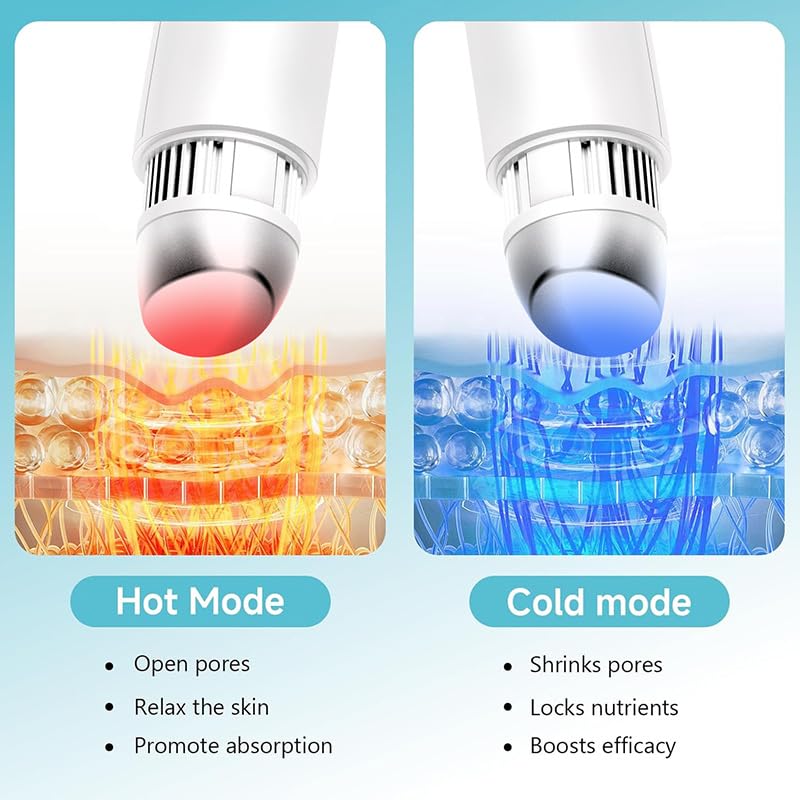 Hot and Cold Beauty Device, Face Lifting Facial Roller, 3-Level Adjustable Hot and Cold Modes, LED Display