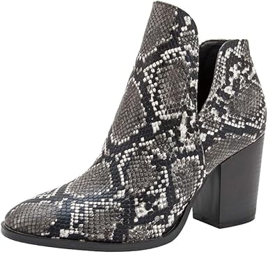 snakeskin platform booties