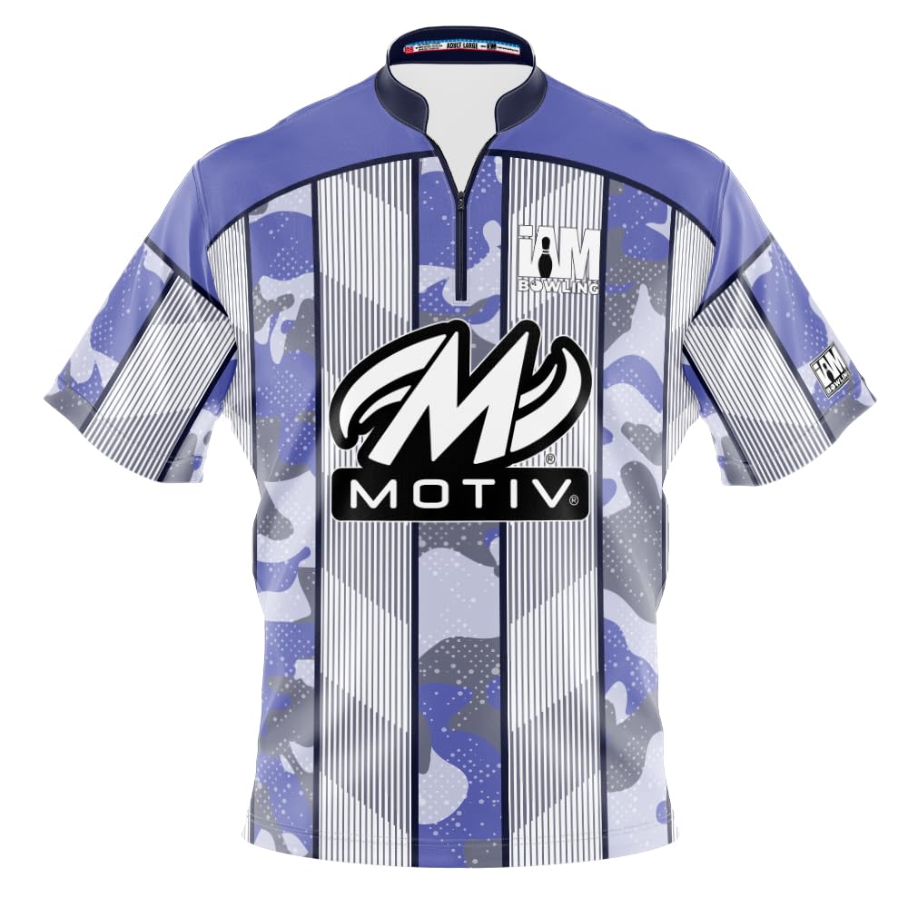 Logo Infusion I AM Bowling Jersey Short Sleeve Sash Collar 2327-MT2 Made in USA MOTIV2 (US, Alpha, 3X-Large, Regular, Regular, Multi)