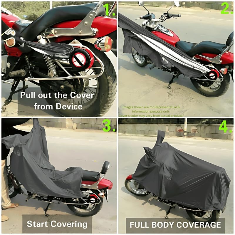 Image of BIKEBLAZER Semi-Automatic Full Body Bike Covers - Heavy Duty Device | Water Resistant | UV Safe | 100% Dust Proof | Anti-Theft & Scratch Proof Covers, Compatible with All Triumph Motorcycles AK
