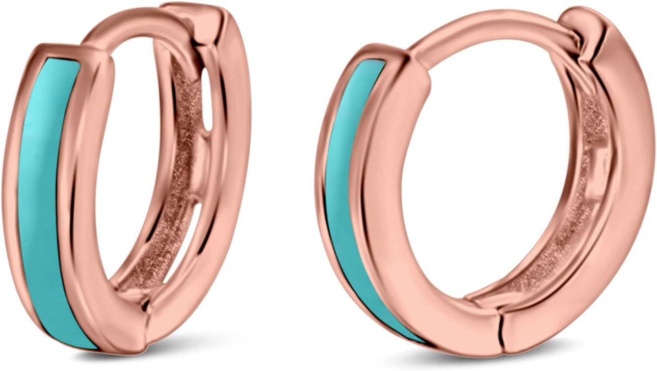 11mmx12mm Hoop Huggie Earrings 925 Sterling Silver Choose Color