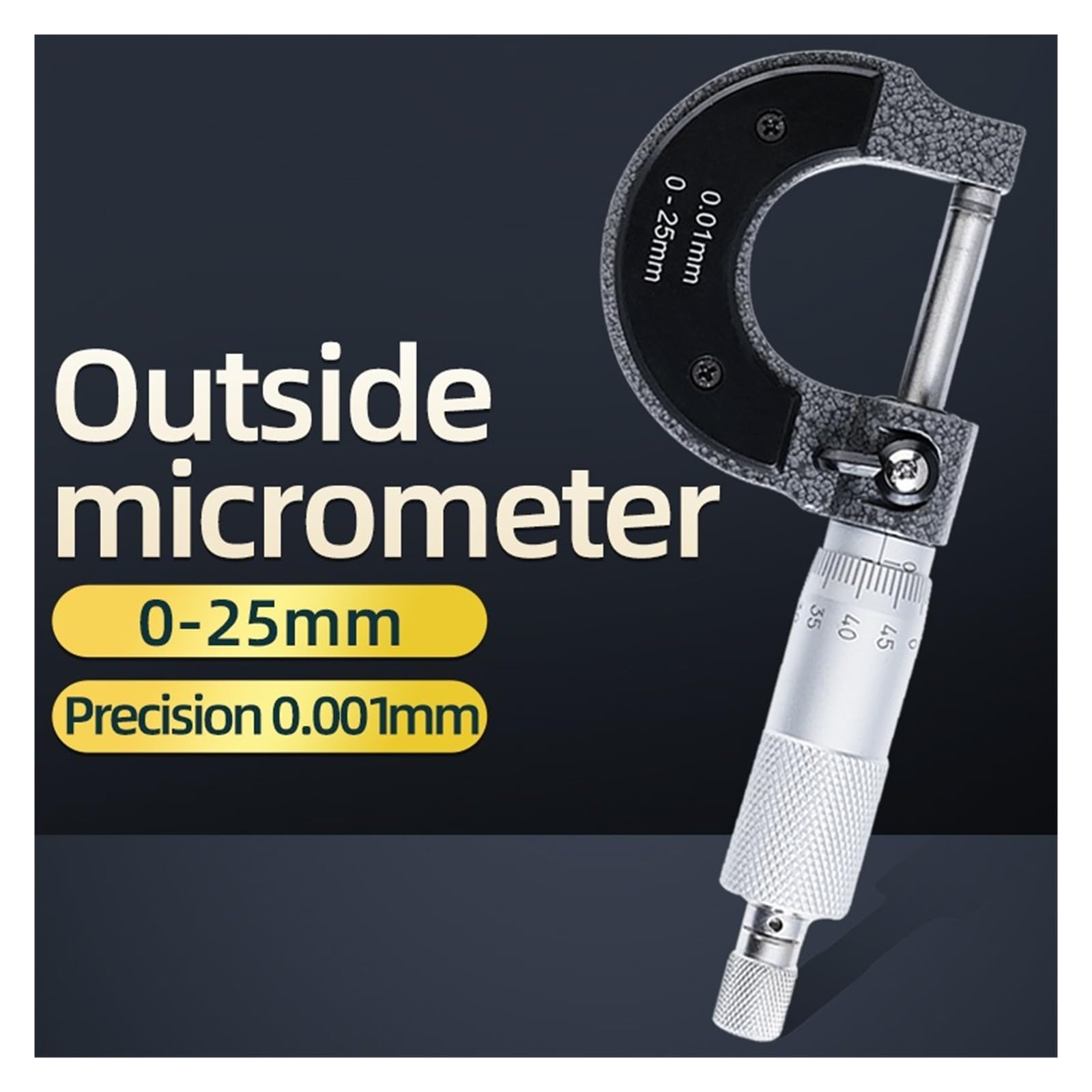 Micrómetro de calibre preciso 0-25 mm 0.001 mm Calibrador métrico exterior Herienta de medición micrométrica Micrómetro externo Medidores micrométricos herramientas de medición(75-100mm)