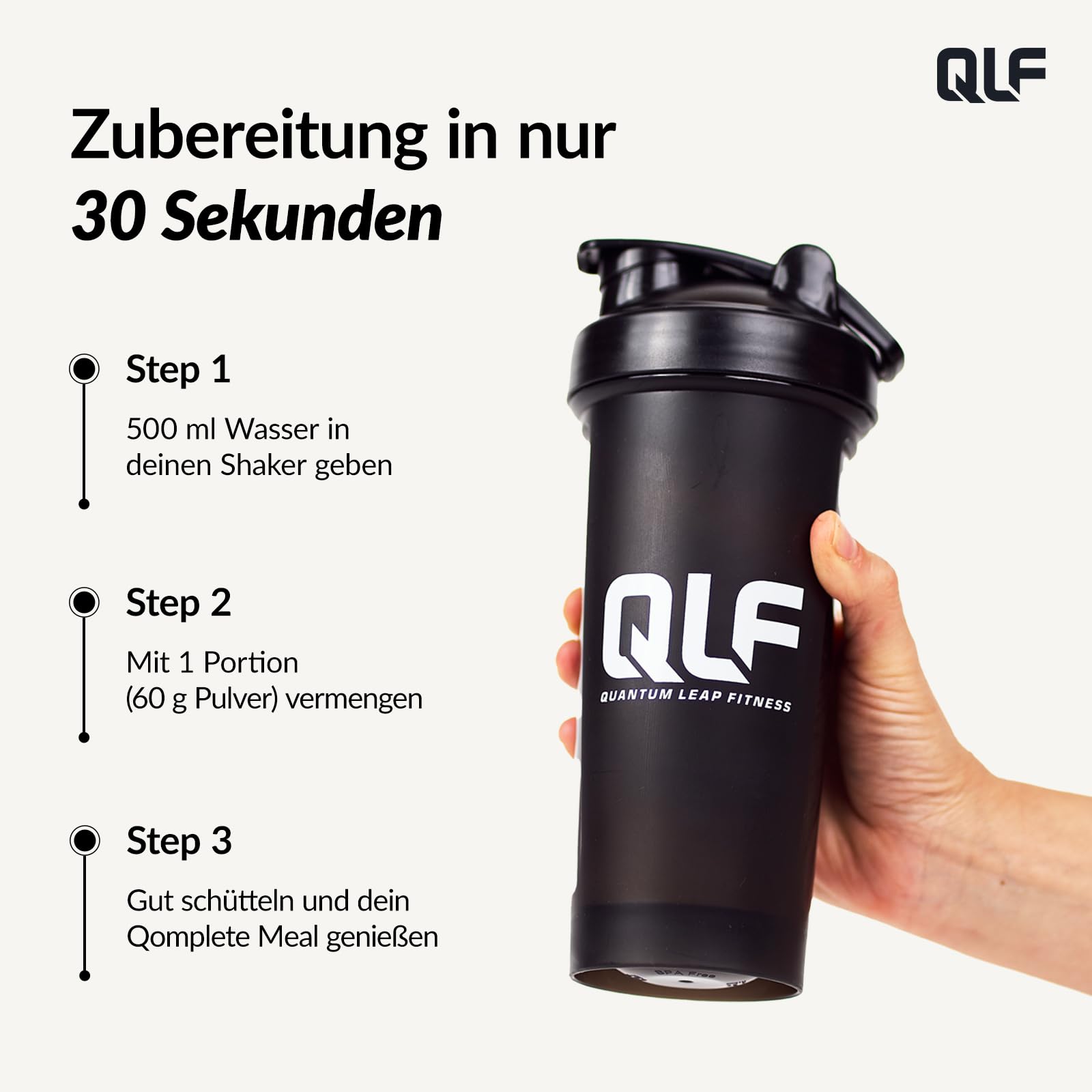 QLF - Qomplete Meal Vanille 900 g - Stoffwechsel-Shake* mit 24 g hochwertigem Protein - 26 Vitaminen & Mineralstoffen - Mahlzeitenersatz zur Unterstützung beim Abnehmen**