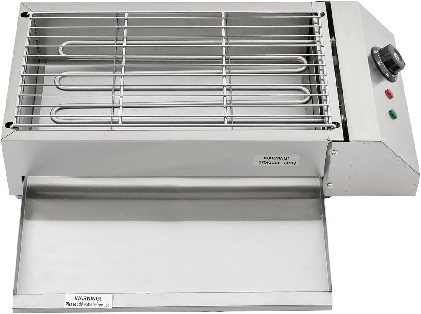 Electric Grill Griddle, Commercial Electric Indoor BBQ Grill with Temperature Control to 572°F, Removable Grill and Griddle Plates, Portable Stainless Steel Barbecue Oven Grill