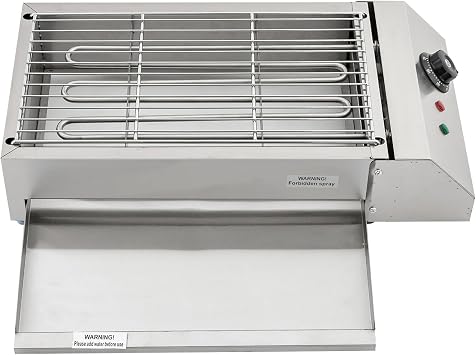 Electric Grill Griddle, Commercial Electric Indoor BBQ Grill with Temperature Control to 572F, Removable Grill and Griddle Plates, Portable Stainless Steel Barbecue Oven Grill