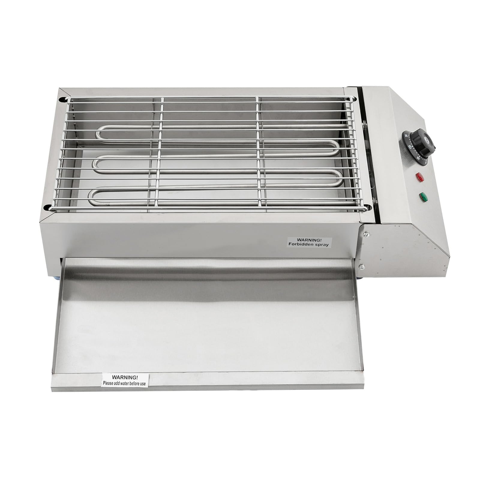 LIYUANJUN 1500W Electric BBQ Grill, Portable Barbecue Oven Grill with Indicators 122-572°F Temperature Adjustable Electric Barbecue Grill for Processing Steak, Burger, Chicken, Silver