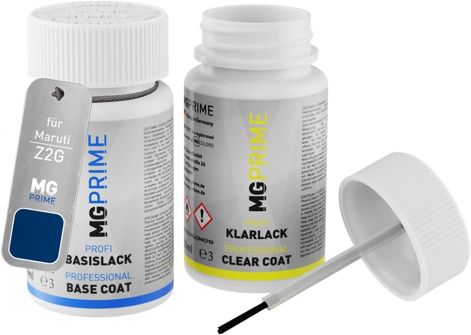 MG PRIME Car paint Touch-up pen set for Maruti Z2G Dolphin Blue Base coat clear coat 50ml each