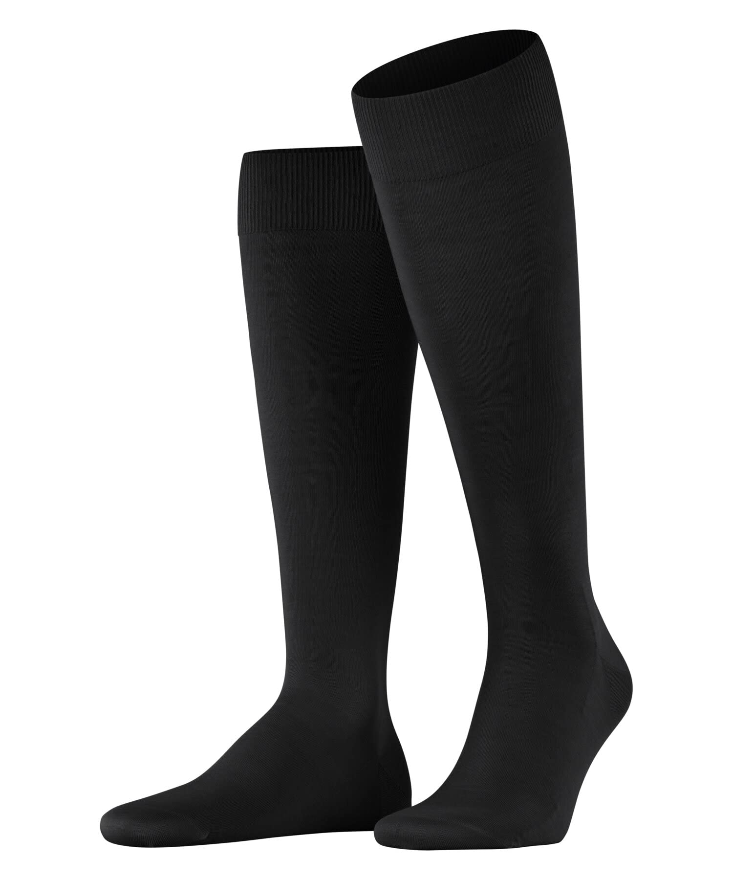 FALKE Men's ClimaWool M Kh Temperature-Regulating Long Plain 1 Pair Knee-High Socks, Black 3000, 8.5-9.5