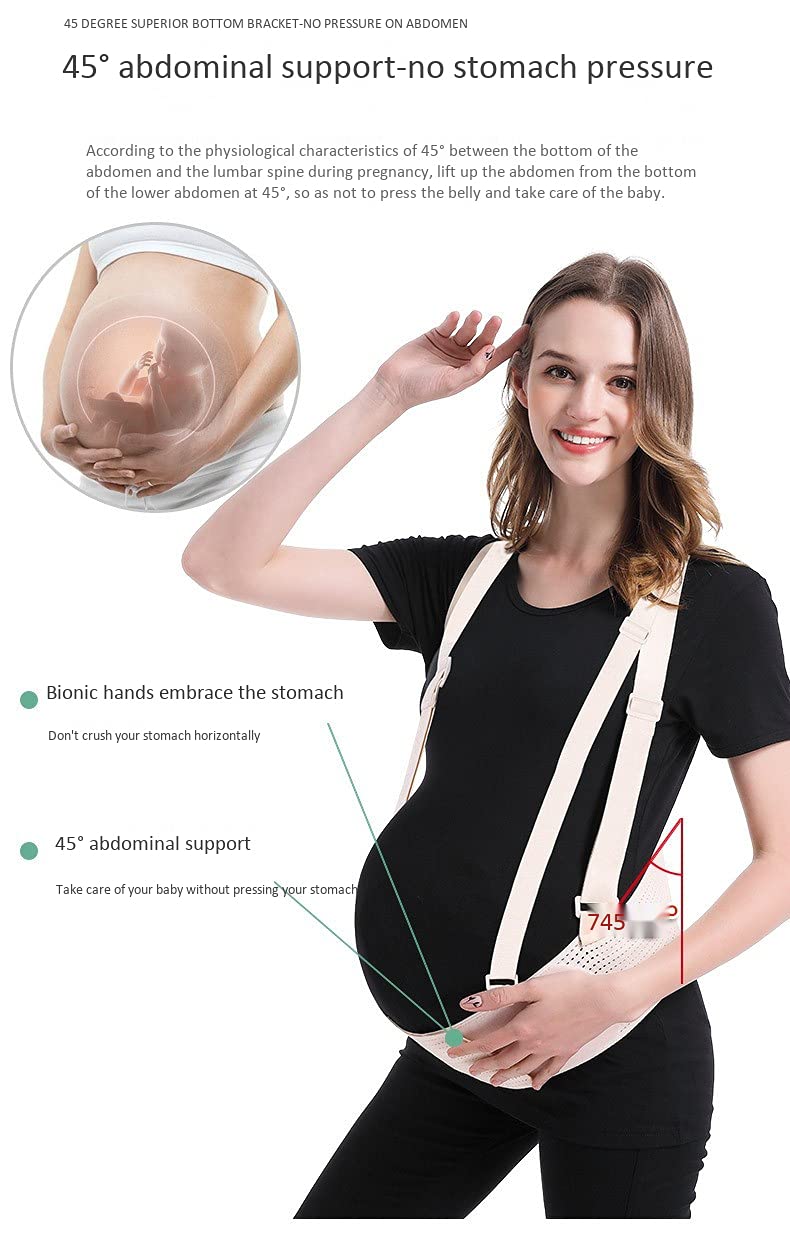 Cintura di Sostegno, Bendaggio Atletico Prenatale per Gravidanza con Doppia Fascia per Spalle Cintura per Addome Maternità per Culla Prenatale per Bambini,M (codice Personalizzato)