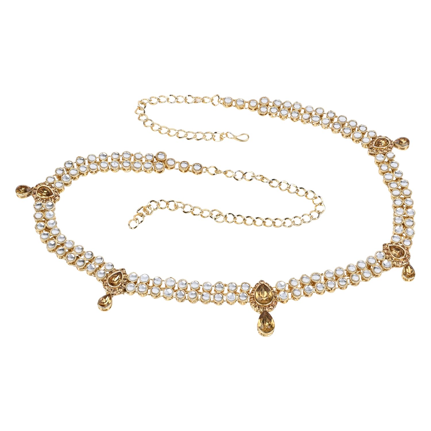 I Jewels Gold Plated Traditional Ethnic Kundan & Stone Adjustable Kamarband/Belly Chain/Kandora/Waist Belt For Women (B054FL) (B0DB8QRSYJ) Amazon Price History, Amazon Price Tracker