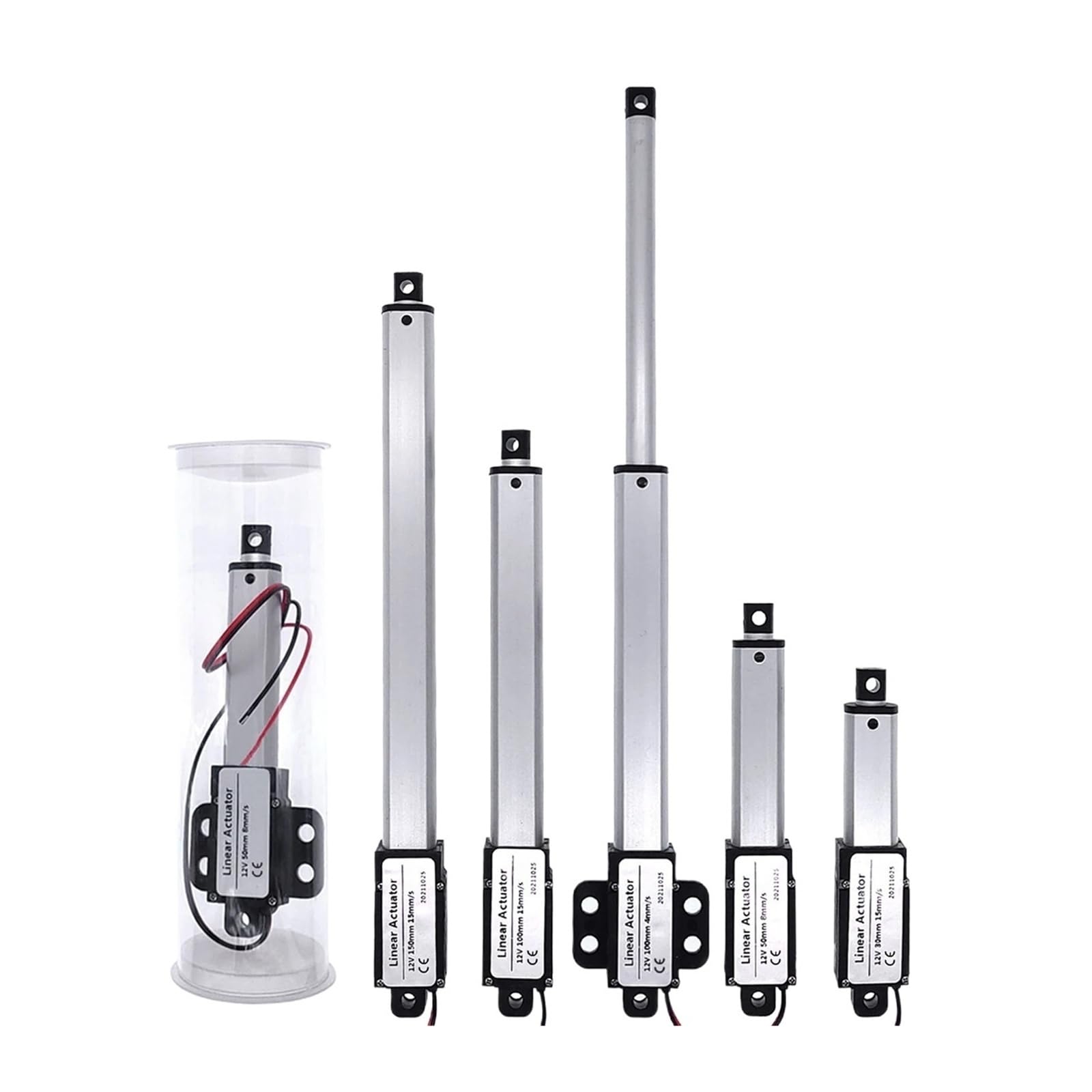 GJZIFGFWQ 100mm DC12V Mirco Electric Linear Actuator with Brackets 30N/60N/100N/150N Motor Controller Mini Eectric Push Rod Putter(A-Type,120N 6mm s)