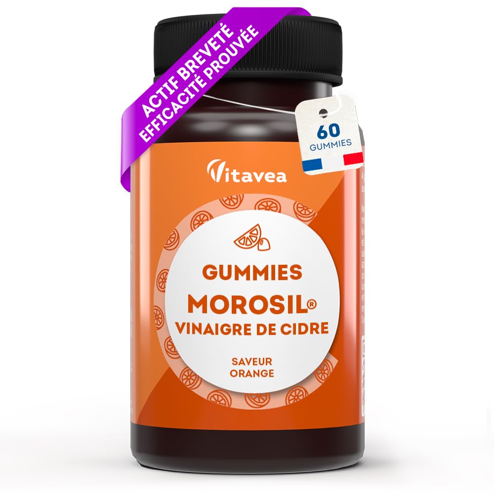 Gummies Morosil Et Vinaigre De Cidre - 60 Unités, Saveur Orange, Sans Gluten, Neuf
