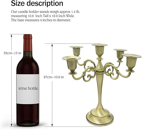 Miniatura 10 de Candelabro de metal de 5 brazos Negro,Bronce,Cobre,Peltre,Latón,Dorado,Plata,Negro puro,https:/ www.Yaxa/dp/undefined