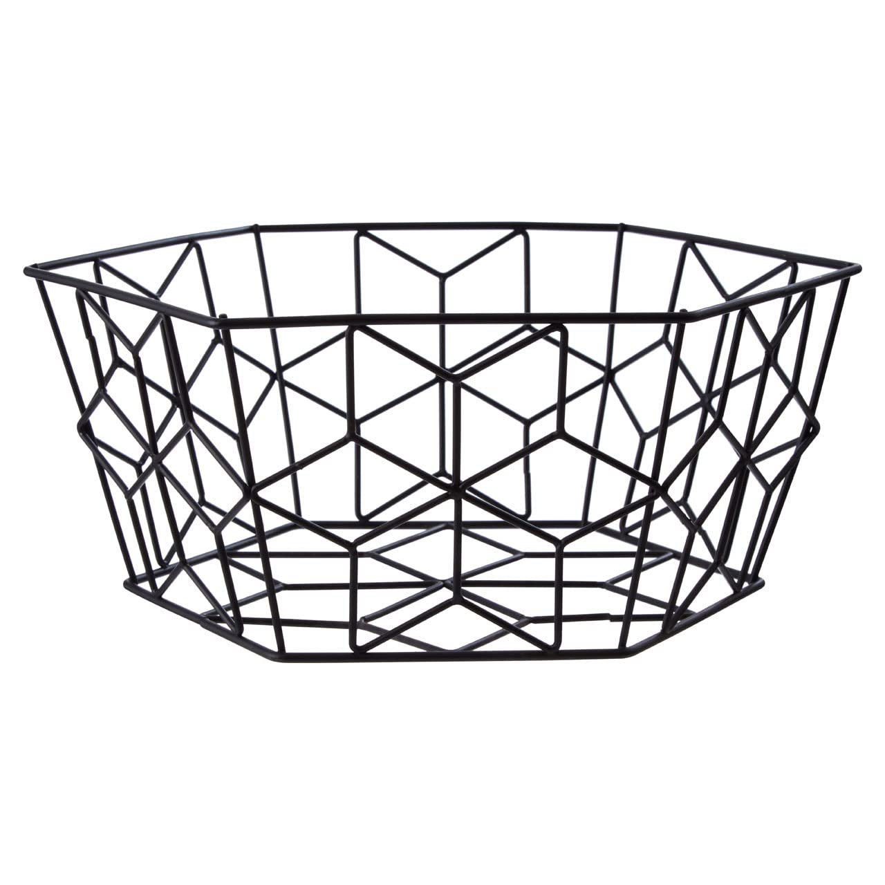 Vertex Contour Black Metal Geometric Vegetable Fruit Basket Storage Organiser