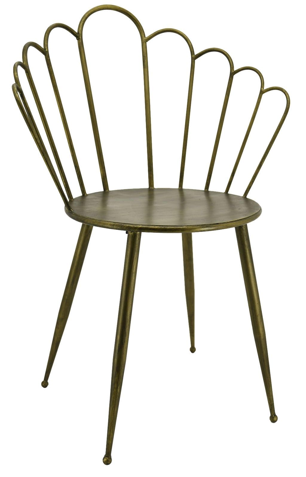Chaise en métal doré antique style rétro pour salle à manger