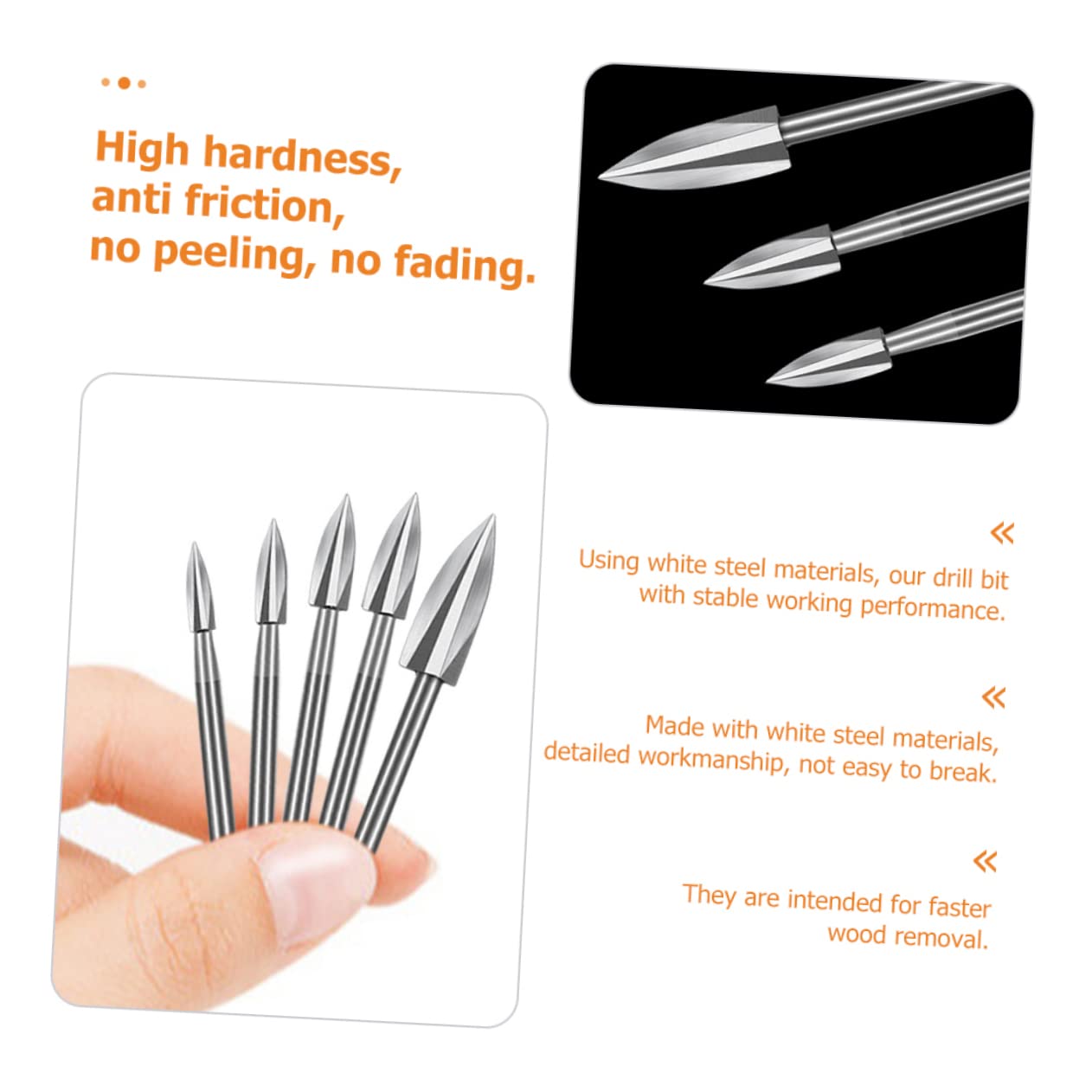 NUOBESTY 5 set Set Di Punte Per Trapano Elettrico Per Lavorazione Del Legno Punte Per Trapano Punte Per Utensili Rotanti Kit Per Trapano Utensili Per Artigianato 5 pezzi*5