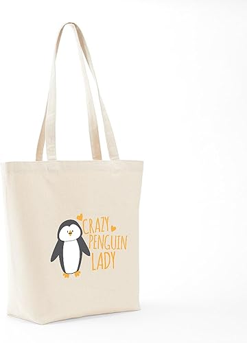 Miniatura 7 de CafePress Crazy Penguin Lady Tote Bag Bolsa de lona natural, bolsa de compras reutilizable