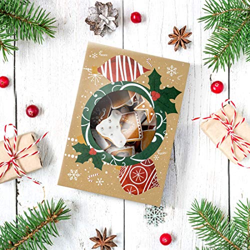 Christmas Cookie Boxes - Bulk 12 Pack Kraft - Large Holiday Christmas Cookie Tins with Lids, Bakery Christmas Treat Boxes, Candy and Cookie Boxes for Gift Giving - Food Packaging Containers - Thumbnail 3