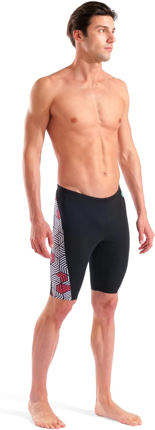 Arena Mens Arena Performance Men's Geometry Swim Jammer Sports Shorts Training Bathing Suit - Image 6
