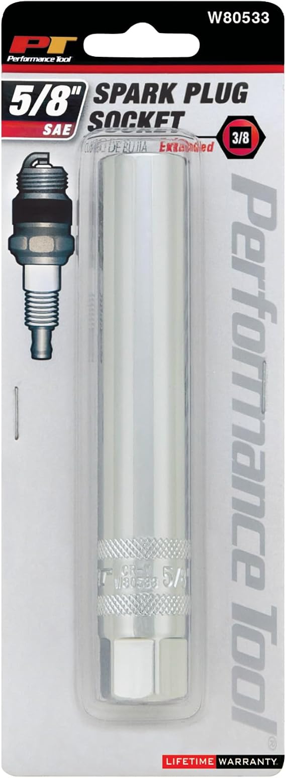 Performance Tool W80533 3/8 in. Drive 5/8 in. Extended Spark Plug Socket