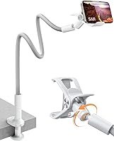 Vista 9 de SAIJI Soporte para teléfono con cuello de cisne para cama, soporte flexible de brazo largo para escritorio, soporte de clip, soporte de abrazadera