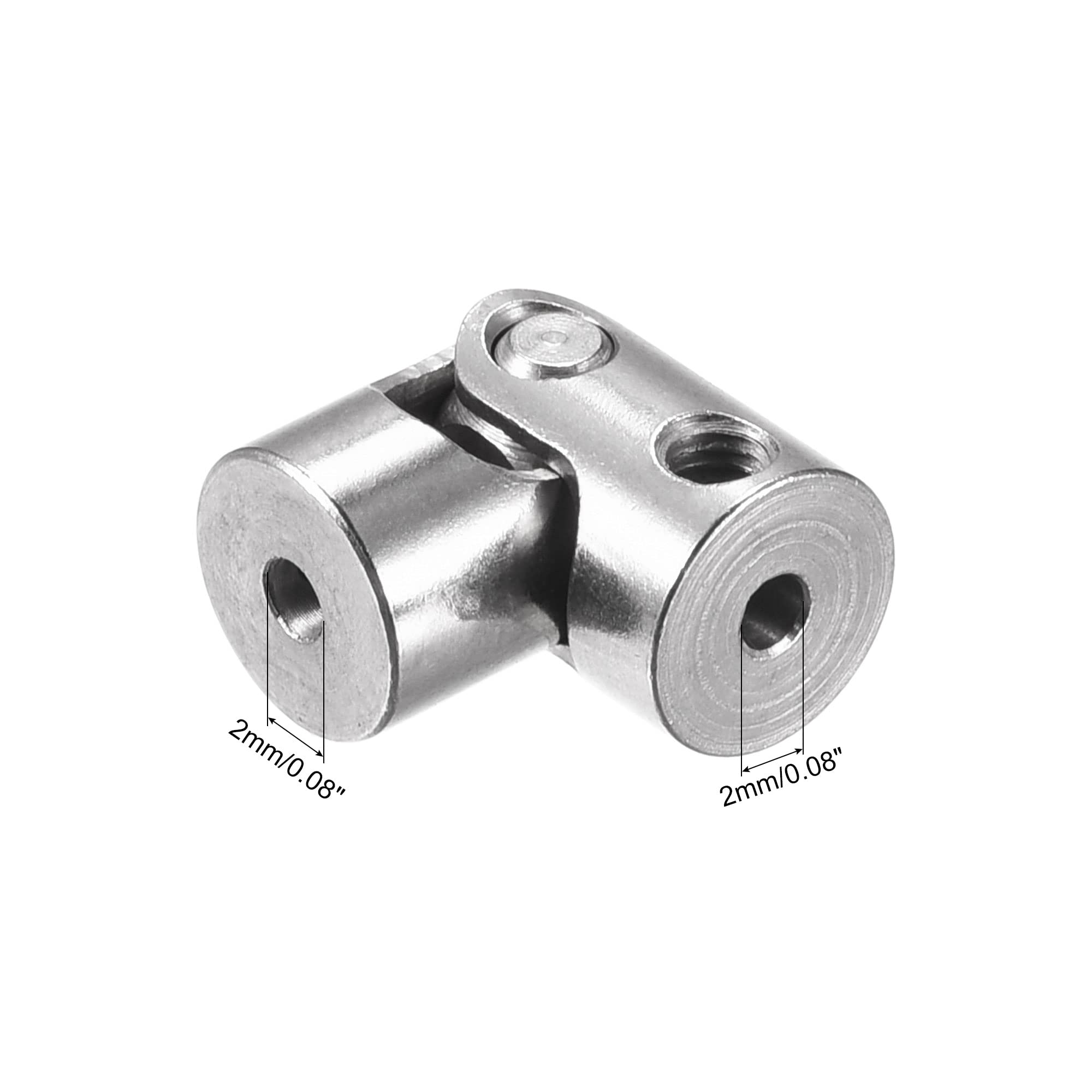 sourcing map 2mm à 2mm Diamètre Interne Accouplement Arbre Rotatif Joint Universel Coupleur L18 x D8 avec Vis et Clé pour RC Modèle Paquet 5
