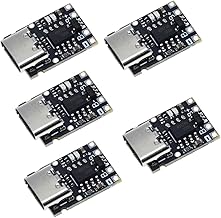 Hailege 5pcs TP4057 Lithium Battery Charging Board 1A 3.7V with Protection Type C USB C Li-Ion Battery Charging Board