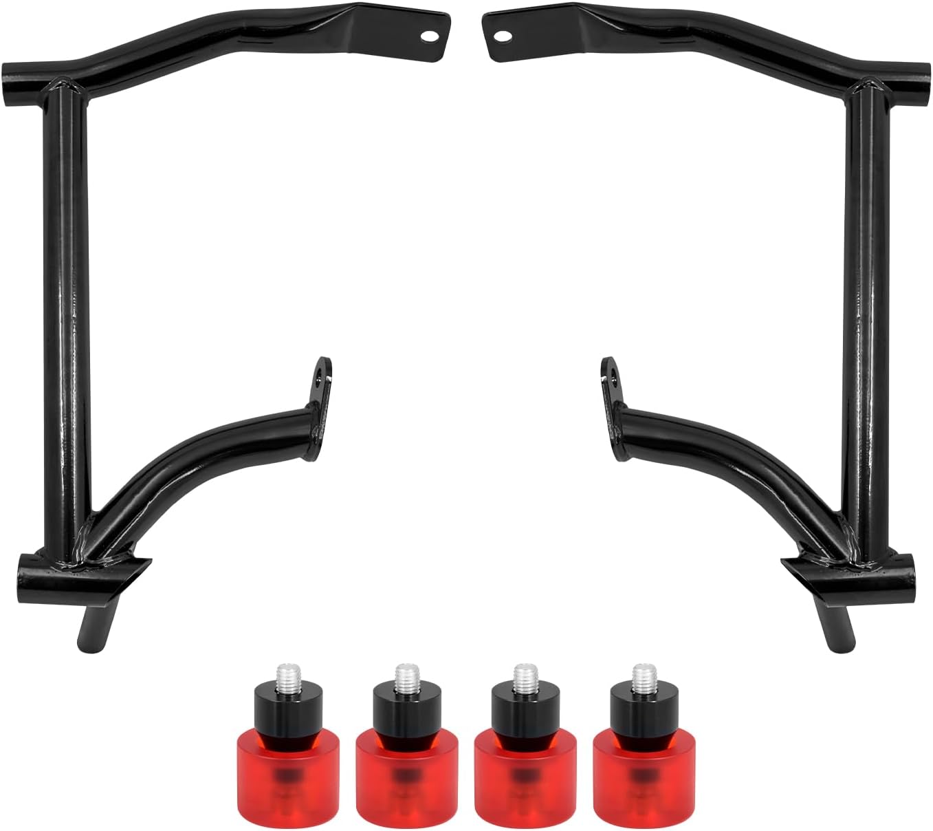 Motorcycle Saddlebag Guards Crash Bars fit for Harley Touring Street Glide Road Glide Electra Glide Road King Ultra Limited CVO 2009–2025, Black Crash Bars with Red Wheel