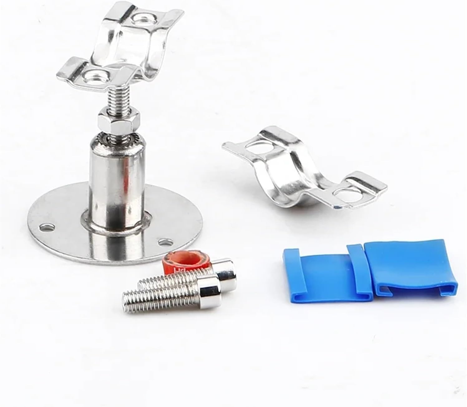 Ceiling Mount Pipe Support 15-89mm OD Stainless Steel SS304 Pipe Clamp Clip Support Bracket with Base Plate Pole Length 30-50mm/50/100mm/100150mm/150-200mm(Orange,15-19mm)