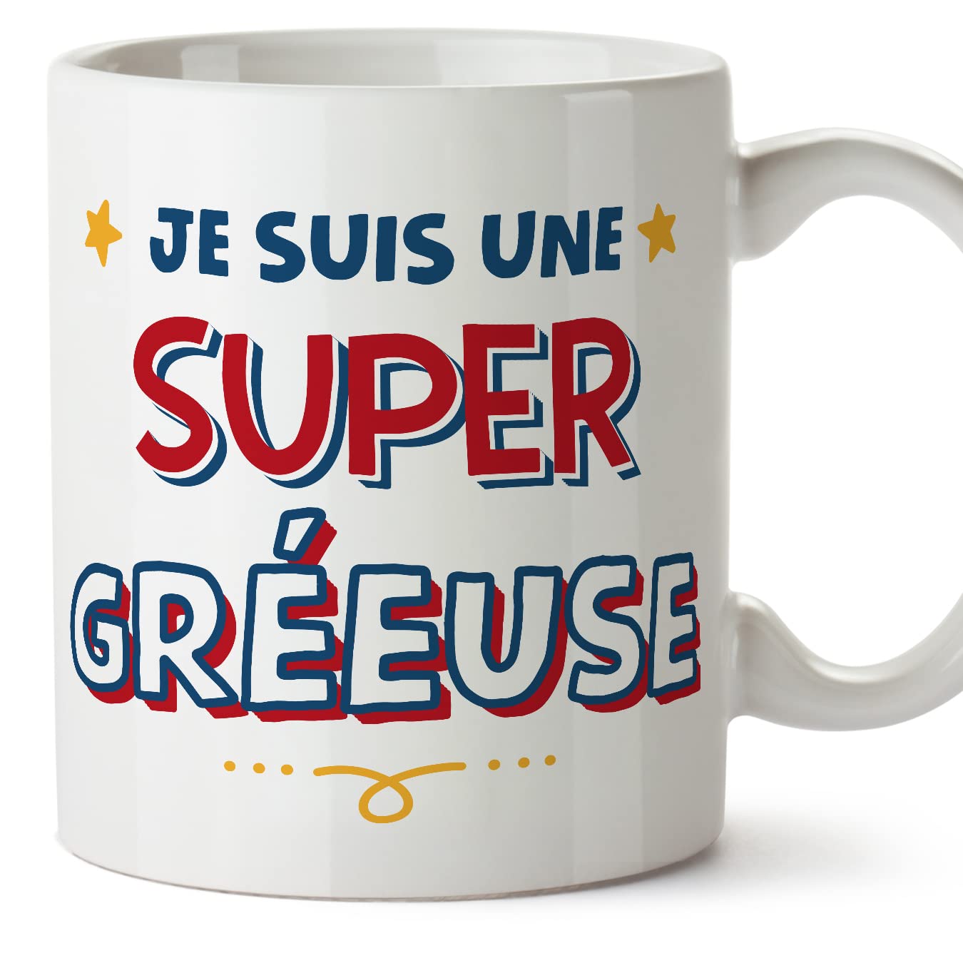 MUGFFINS Rigger Woman Mug - in French - Je Suis Super - Funny Gift for Colleagues - Ceramic 11oz Mug