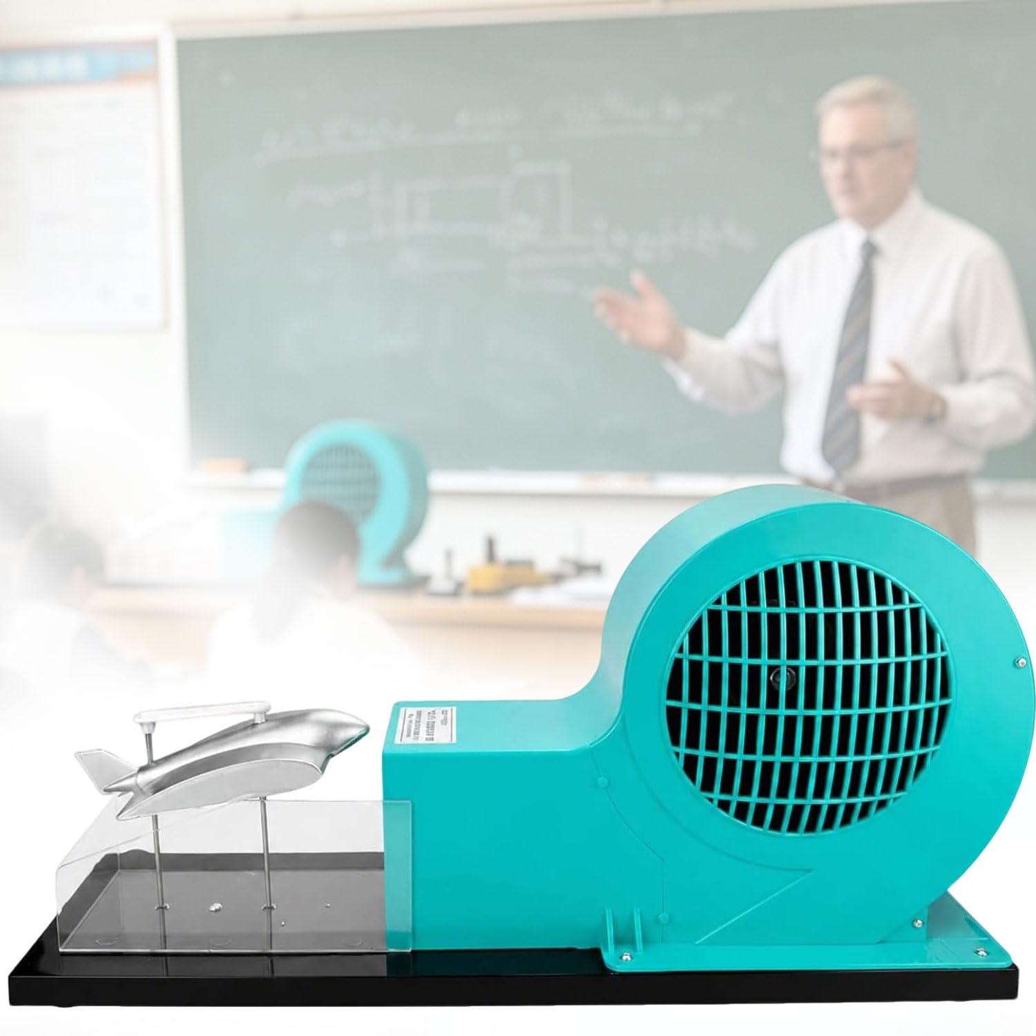 JOSBY Airplane Lift Principle Demonstration, Button-controlled Airflow Adjustment, Wind Tunnel Physics Experiment Model, Physics Classroom Teaching Model, For Studying Aircraft Wing Lift
