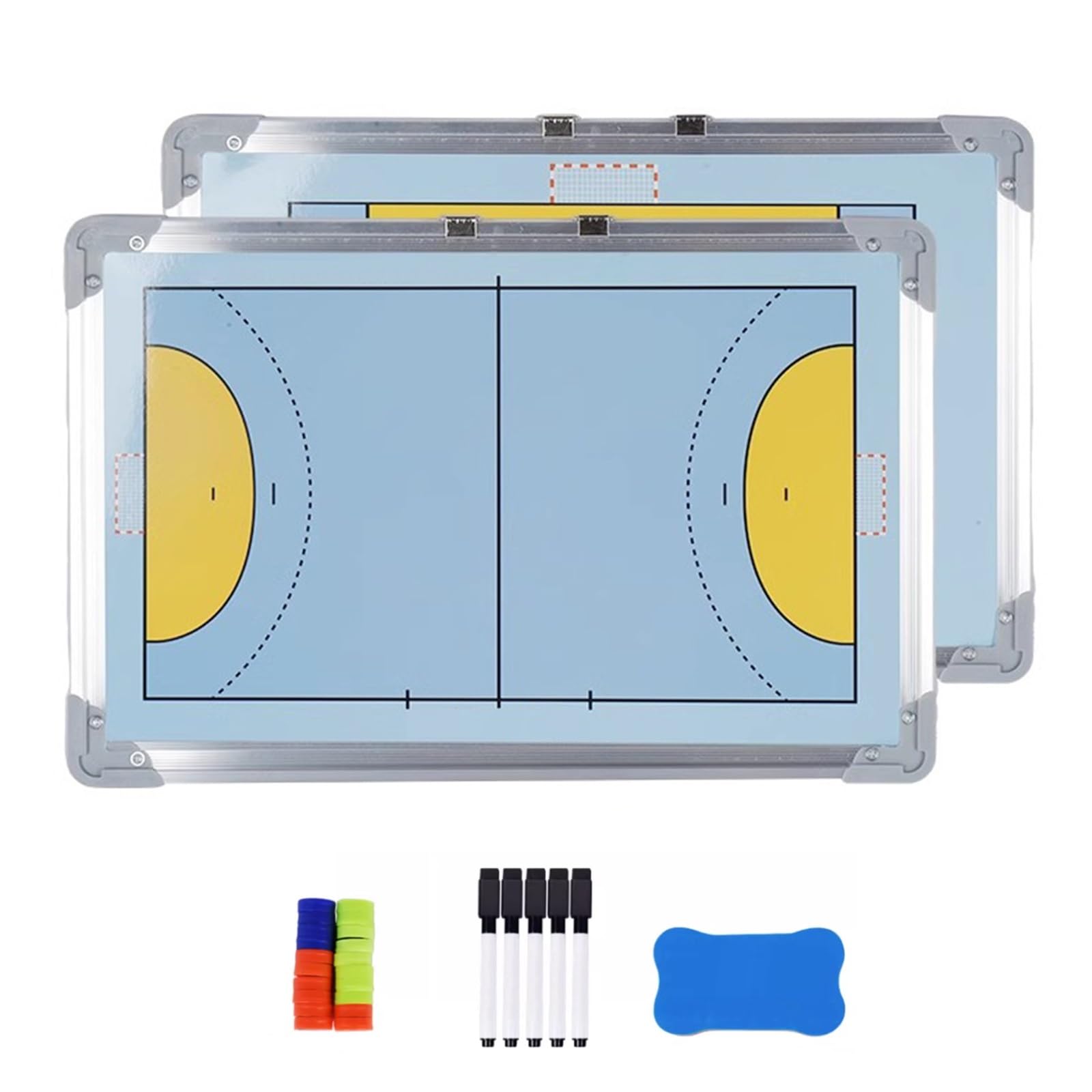 SCBTGKLN Magnetische Handball-Trainingstafel, Doppelseitiges, Trocken Abwischbares Klemmbrett, Aufhängbares Design, Leicht zu Beschreiben und zu Löschen, for Das Unterrichtstraining